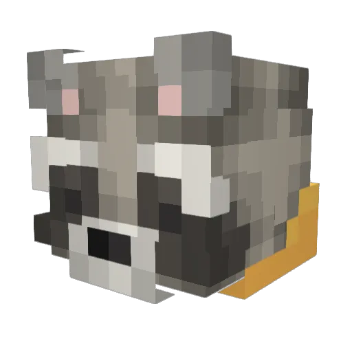 ArgentWulf Minecraft avatar head, 3D render