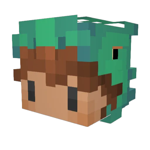 Argentiii Minecraft avatar head, 3D render