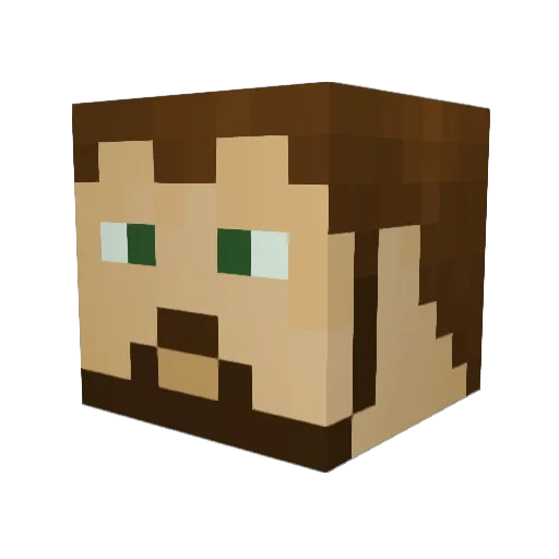 Argyl Minecraft avatar head, 3D render