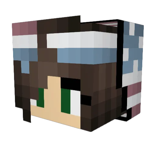 ArherGirl Minecraft avatar head, 3D render