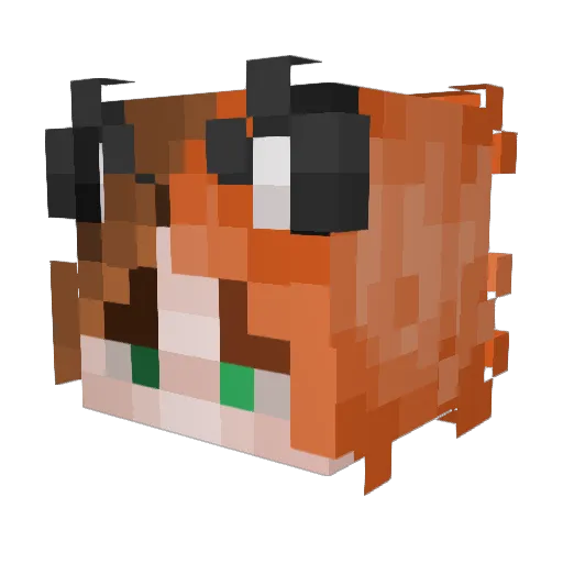 Ari7Here Minecraft avatar head, 3D render