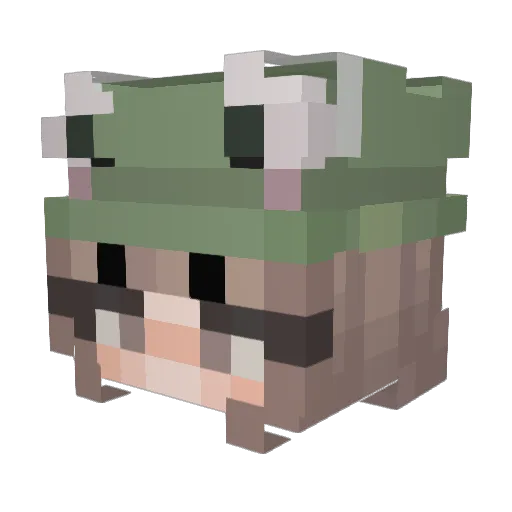 AriAuLait Minecraft avatar head, 3D render