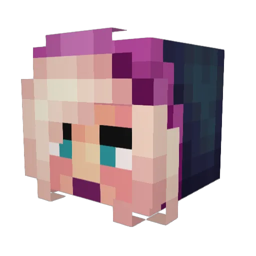 AriShoo Minecraft avatar head, 3D render