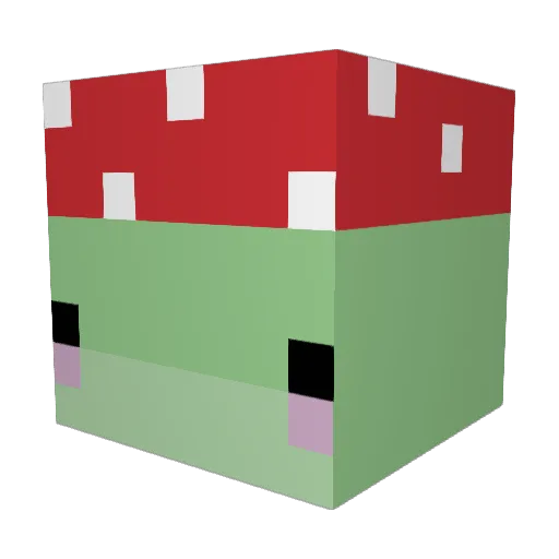 AriUchiha Minecraft avatar head, 3D render