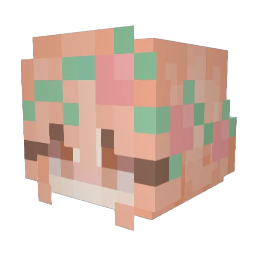 Ari_moustache Minecraft avatar head, 3D render