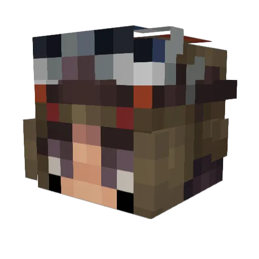 Aria19654 Minecraft avatar head, 3D render