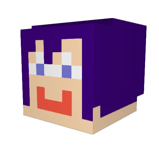 AriaBlarg Minecraft avatar head, 3D render