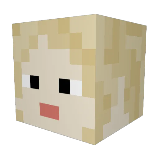 AriaKul Minecraft avatar head, 3D render