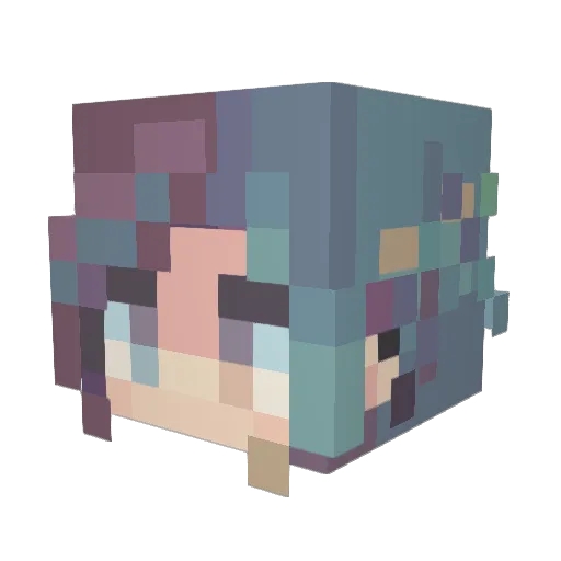 AriaMor Minecraft avatar head, 3D render