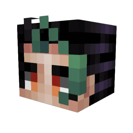AriaSaki Minecraft avatar head, 3D render