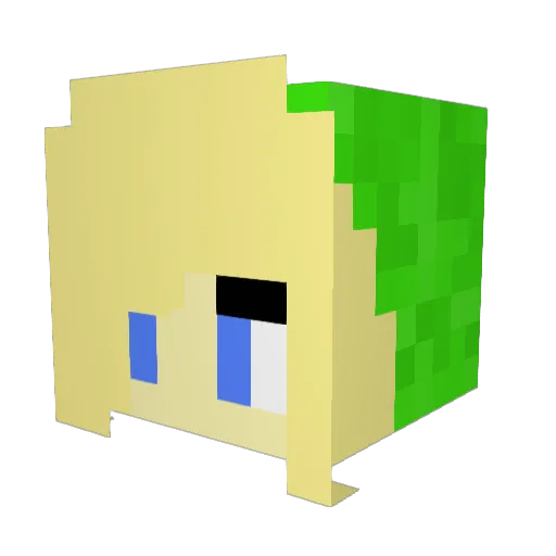 Aria_Light Minecraft avatar head, 3D render