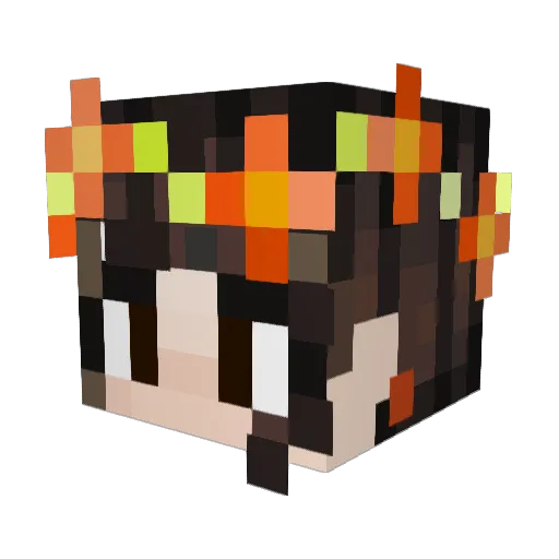 Ariaely Minecraft avatar head, 3D render