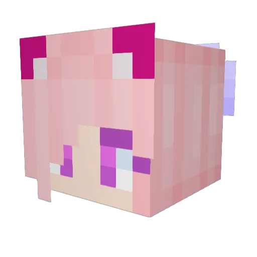 Arialux Minecraft avatar head, 3D render