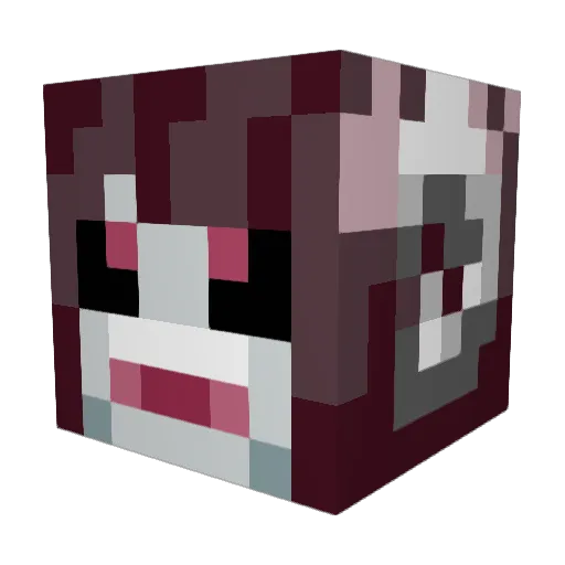 Ariamalan Minecraft avatar head, 3D render
