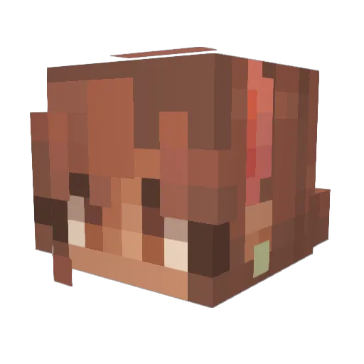 AriannaMonet Minecraft avatar head, 3D render