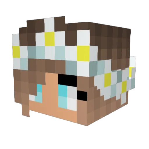 Aricrafts Minecraft avatar head, 3D render