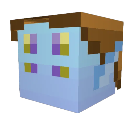 ArieVee Minecraft avatar head, 3D render