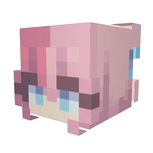 Ariebelle Minecraft avatar head, 3D render