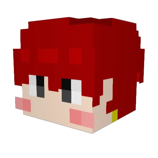 Ariel123_ Minecraft avatar head, 3D render
