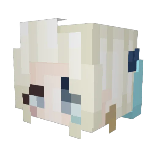 Ariel13 Minecraft avatar head, 3D render
