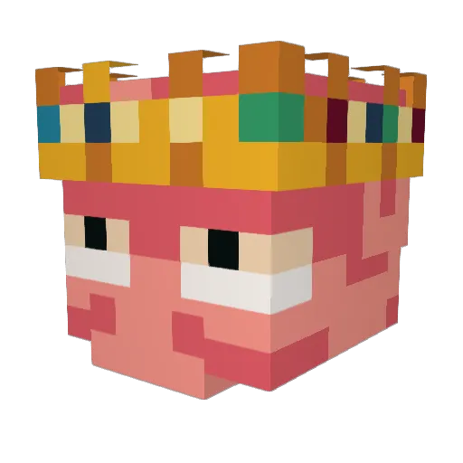 Ariel351 Minecraft avatar head, 3D render
