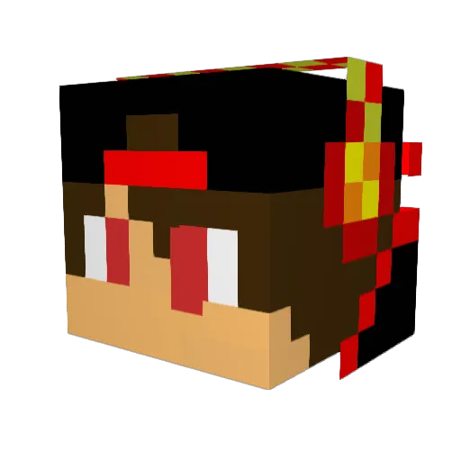 ArielBR Minecraft avatar head, 3D render