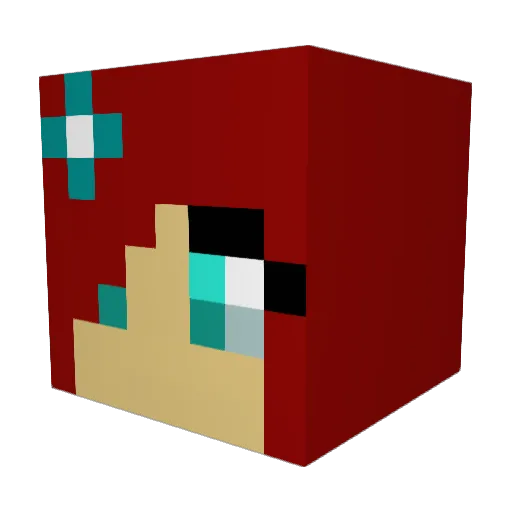 ArielNB Minecraft avatar head, 3D render