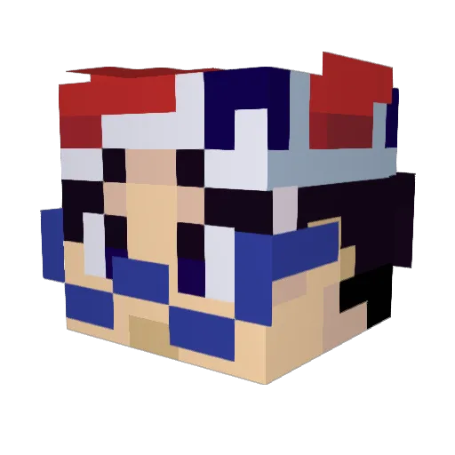 Arielle2a Minecraft avatar head, 3D render