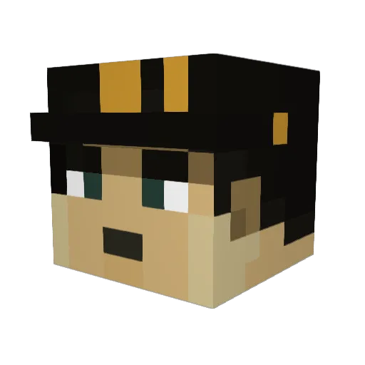 Arielox Minecraft avatar head, 3D render