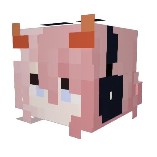 Aries013 Minecraft avatar head, 3D render