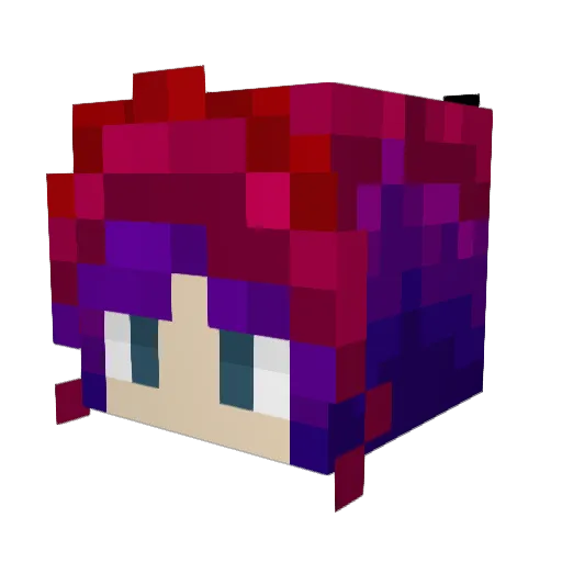 AriesGinger Minecraft avatar head, 3D render