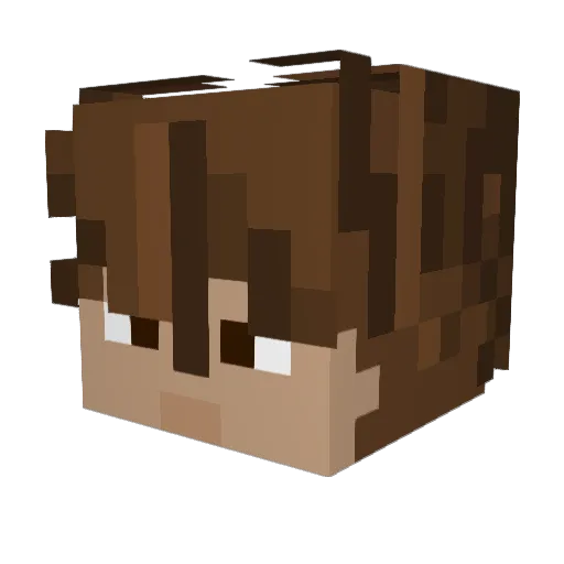 Arikouz Minecraft avatar head, 3D render