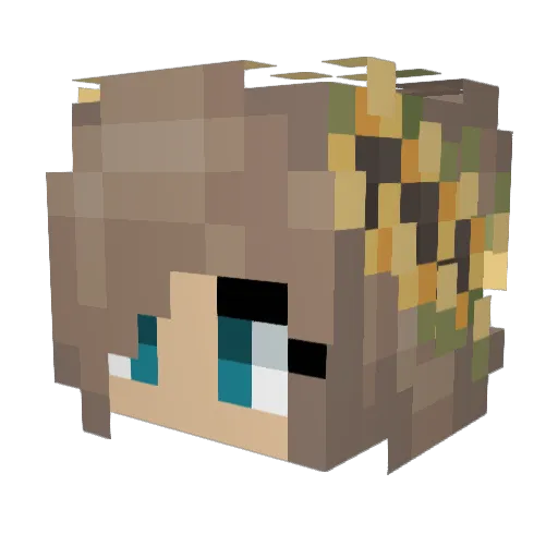 Arimas Minecraft avatar head, 3D render