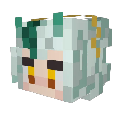 Arimeria Minecraft avatar head, 3D render