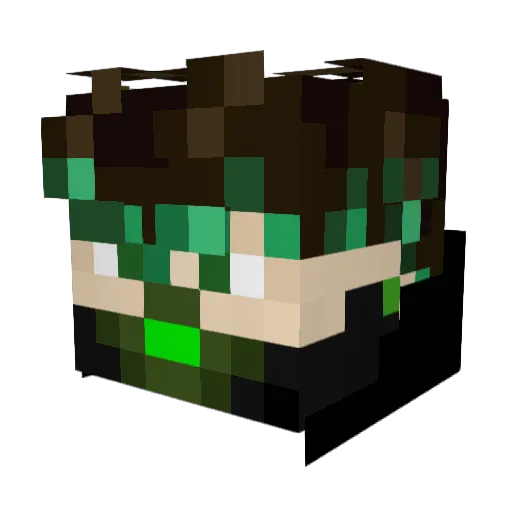 Aringreyy Minecraft avatar head, 3D render