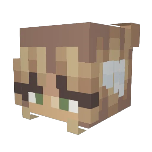 Arinute Minecraft avatar head, 3D render