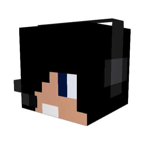 Ariozake Minecraft avatar head, 3D render