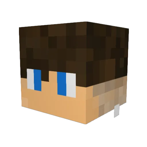 Aris2013d Minecraft avatar head, 3D render