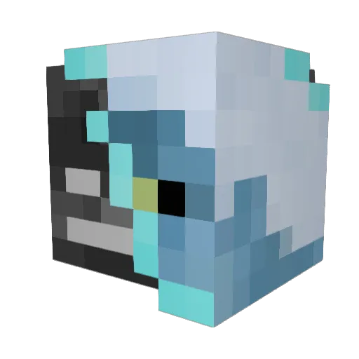 AriscoGamesPy Minecraft avatar head, 3D render