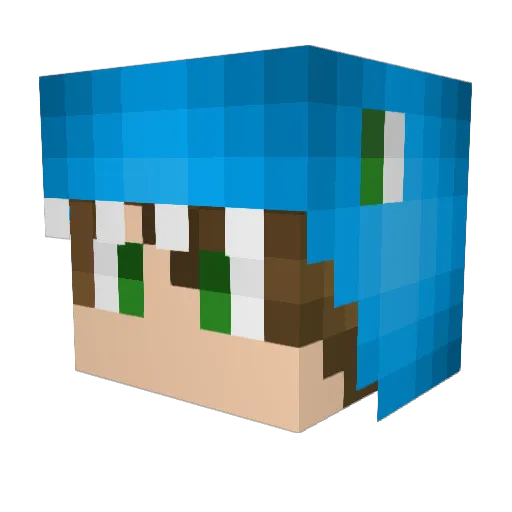 Ariska Minecraft avatar head, 3D render