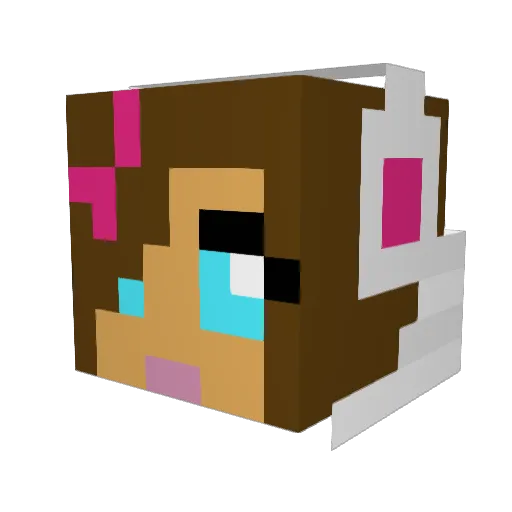 Aristari Minecraft avatar head, 3D render