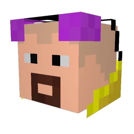 Aristeuu Minecraft avatar head, 3D render