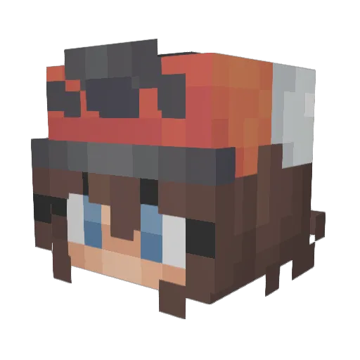 Aristuda Minecraft avatar head, 3D render