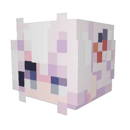 ArisuMomoko Minecraft avatar head, 3D render