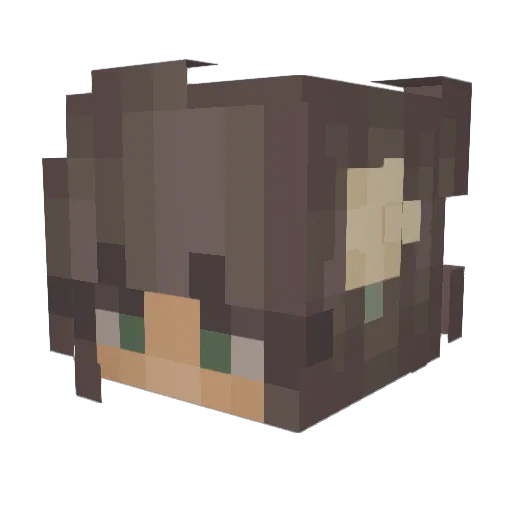 Aritaa Minecraft avatar head, 3D render