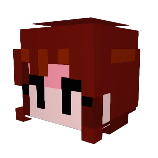 Ariuwuwu Minecraft avatar head, 3D render