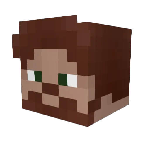 Arjanov Minecraft avatar head, 3D render