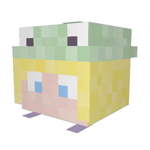 Arjorina Minecraft avatar head, 3D render