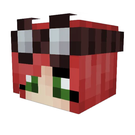ArkadianWolf Minecraft avatar head, 3D render