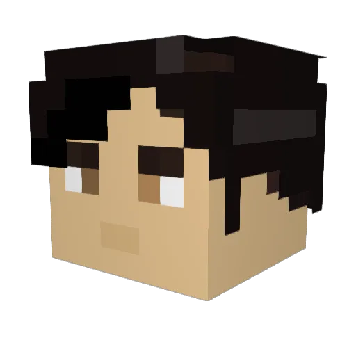 Arkanngee Minecraft avatar head, 3D render